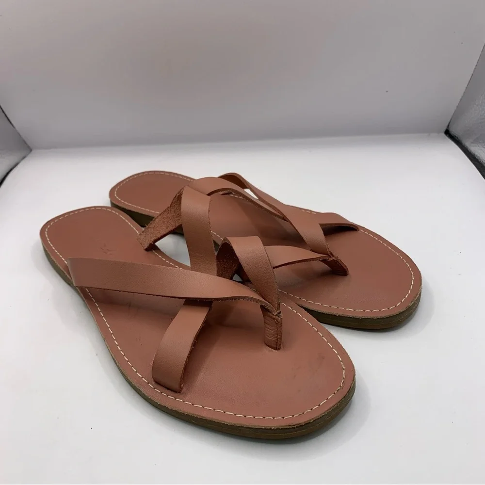 Madewell The Boardwalk Leather Flat Sandals Size 6 NWOB - Picture 2 of 7